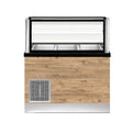 TOP LINE Salattheke 3x 1/1GN mit Umluft-Oberflächenkühlung, 110x88x134cm, schwarzer Granit, LED Beleuchtung