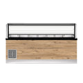 PRO LINE Salattheke 7x 1/1GN, 256x88x134cm, schwarzer Granit, LED Beleuchtung