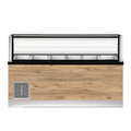 PRO LINE Salattheke 6x 1/1GN, 226x88x134cm, schwarzer Granit, LED Beleuchtung