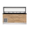 PRO LINE Salattheke 5x 1/1GN, 180x88x134cm, schwarzer Granit, LED Beleuchtung