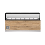 CLASSIC LINE Salattheke 7x 1/1GN, 256x88x134cm, schwarzer Granit, LED Beleuchtung