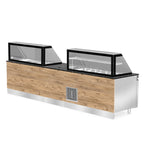 CLASSIC LINE Salattheke 7x 1/1GN, 256x88x134cm, schwarzer Granit, LED Beleuchtung