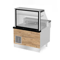 PRO LINE Fleischtheke 140x88x134cm, schwarzer Granit, LED Beleuchtung