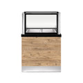 PRO LINE Bain-Marie 2x 1/1GN, 80x88x134cm, schwarzer Granit, LED Beleuchtung