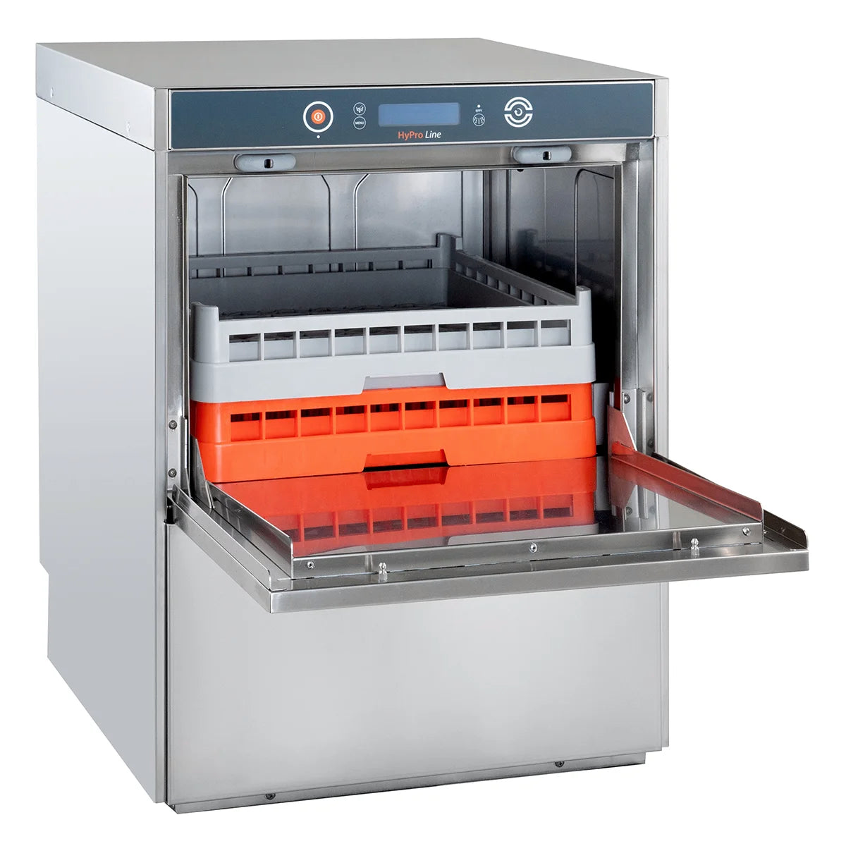 Geschirrspülmaschine HYPRO Digital 54 SLE 50x50 cm Korbmaß, mit Reiniger- & Klarspüldosierer, mit Ablaufpumpe & Enthärter,Drucksteigerungspumpe Made in Europe, 400 Volt