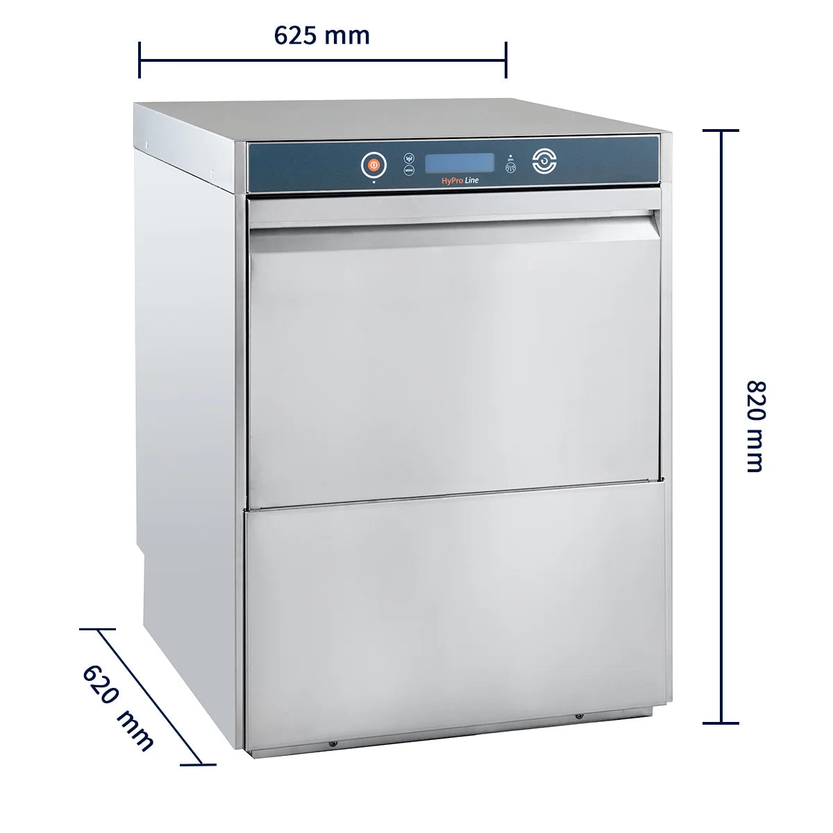 Geschirrspülmaschine HYPRO Digital 54 SLE 50x50 cm Korbmaß, mit Reiniger- & Klarspüldosierer, mit Ablaufpumpe & Enthärter,Drucksteigerungspumpe Made in Europe, 400 Volt