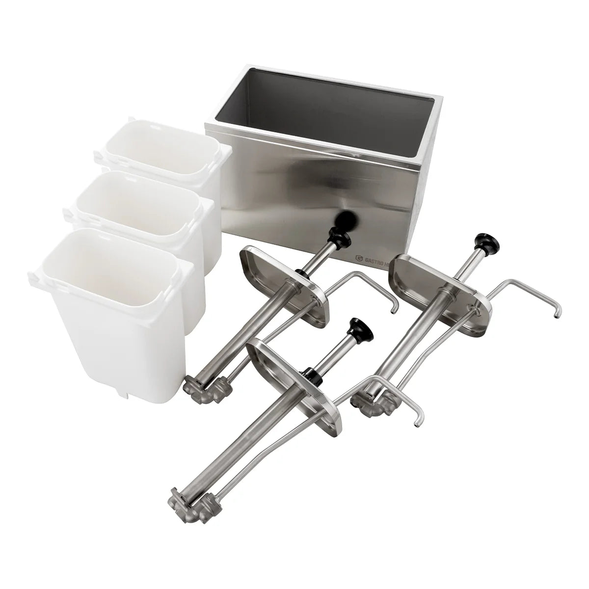 Saucenspender - 3x 3 Liter - Dosierpumpe Edelstahl