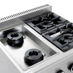 Gasherd ECO mit offenem Unterbau - 28,8 kW - 4 Brenner