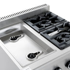 Gasherd ECO mit offenem Unterbau - 28,8 kW - 4 Brenner