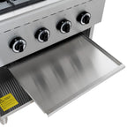 Gasherd ECO mit offenem Unterbau - 28,8 kW - 4 Brenner
