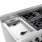 Gasherd ECO mit offenem Unterbau - 43,2 kW - 6 Brenner
