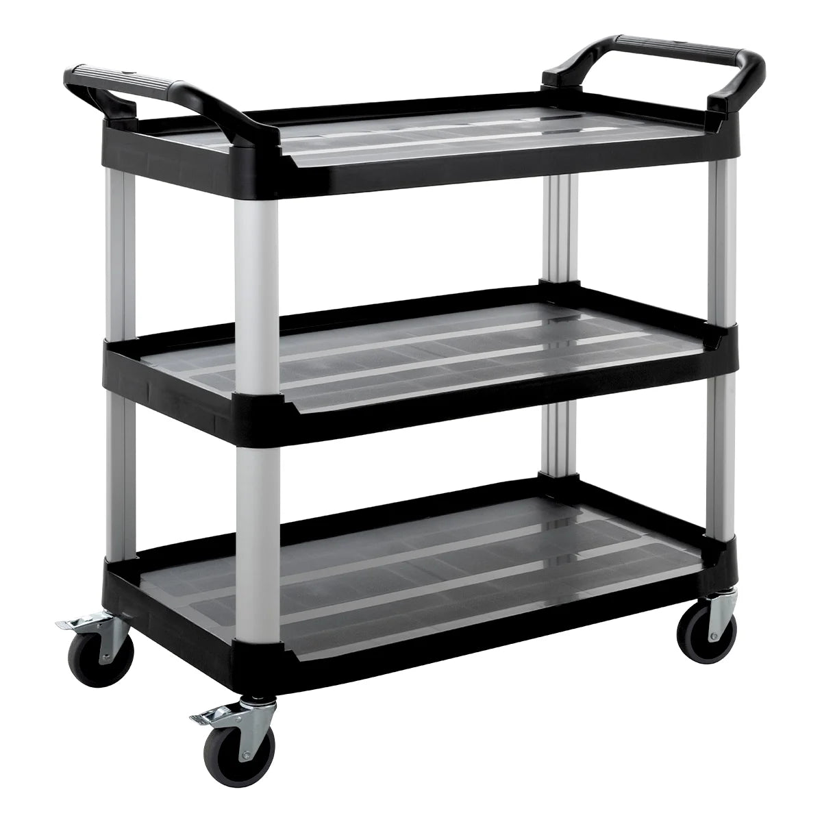 Servierwagen Polypropylen Groß mit Rollen, 3 Ebenen, 102 x 50 x 96 cm