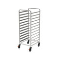 Rieber Tablett-Regalwagen 2/1 mit Abweiserrollen – extrabreite Schienen