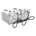 Elektro-Doppel-Fritteuse ECO 13+13 Liter mit Ablasshahn, 2x 5000 W, 400 V