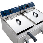 Elektro-Doppel-Fritteuse ECO 13+13 Liter mit Ablasshahn, 2x 5000 W, 400 V