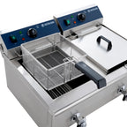 Elektro-Doppel-Fritteuse ECO 13+13 Liter mit Ablasshahn, 2x 5000 W, 400 V