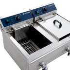 Elektro-Doppel-Fritteuse ECO 13+13 Liter mit Ablasshahn, 2x 5000 W, 400 V