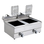 Elektro-Doppel-Fritteuse ECO 13+13 Liter mit Ablasshahn, 2x 5000 W, 400 V