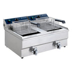 Elektro-Doppel-Fritteuse ECO 13+13 Liter mit Ablasshahn, 2x 5000 W, 400 V