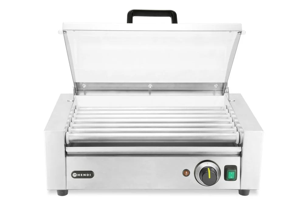 Rollengrill, 1-Zone mit Energiesparabdeckung, HENDI, 7 Rollen, 230V/620W, 566x375x(H)259mm