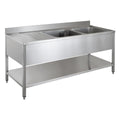 Spültisch ECO 15x6 mit 2 Becken rechts