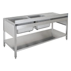 Spültisch ECO 15x6 mit 2 Becken rechts