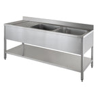 Spültisch ECO 15x6 mit 2 Becken rechts