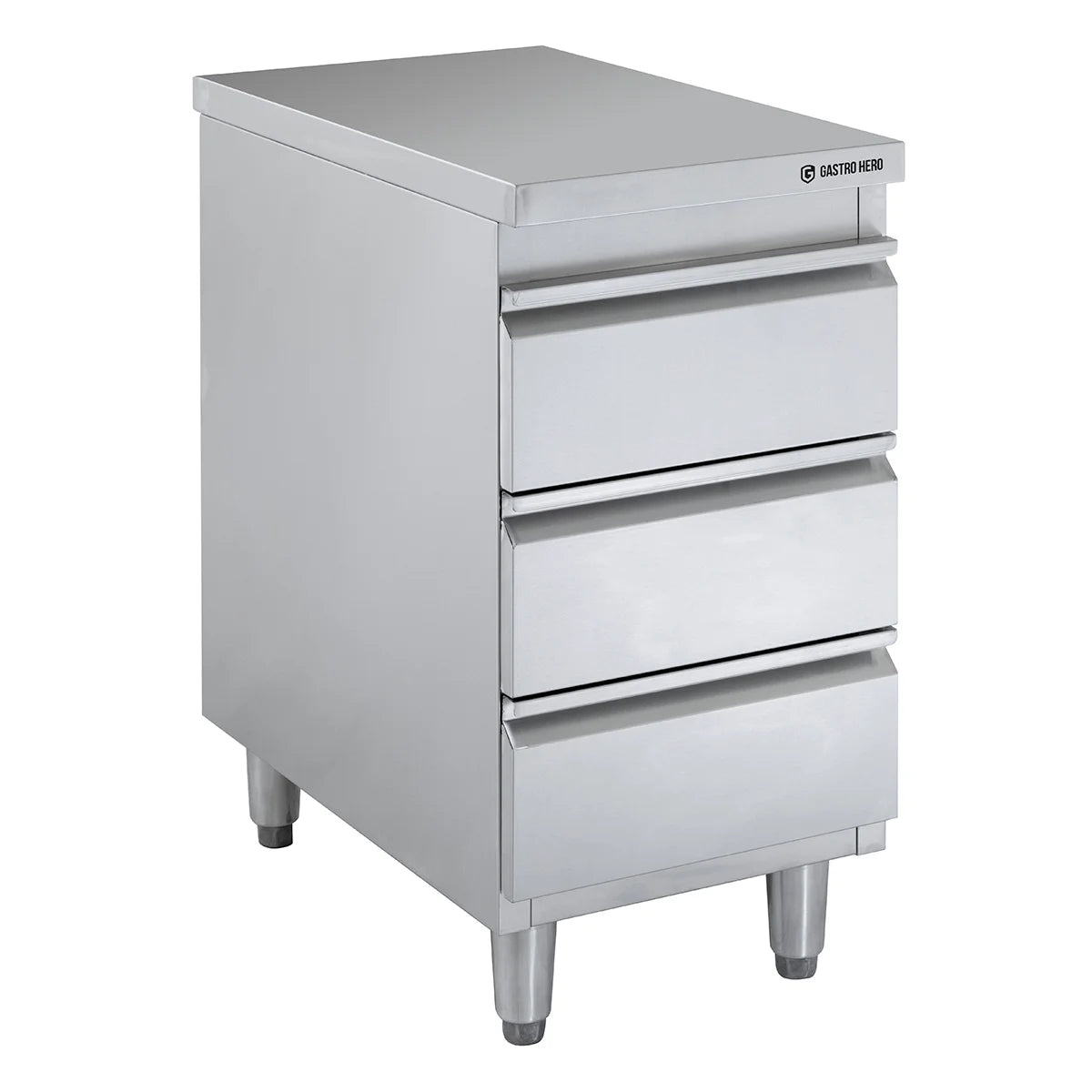 Edelstahl-Schubladenschrank BASIC 3er Einheit 700, AISI 201