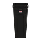 Rubbermaid Slim Jim Abfalleimer mit Entlüftungsschlitzen schwarz 60L
