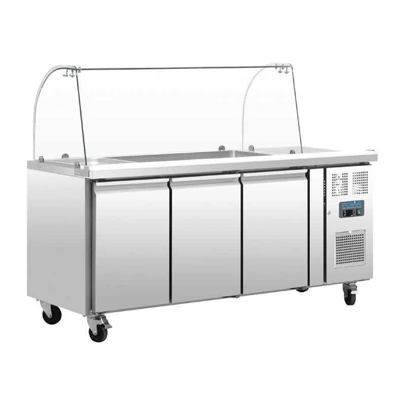 Polar U-Serie 3-türige GN-Saladette mit Schutzhaube