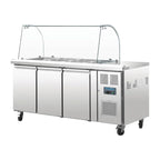 Polar U-Serie 3-türige GN-Saladette mit Schutzhaube