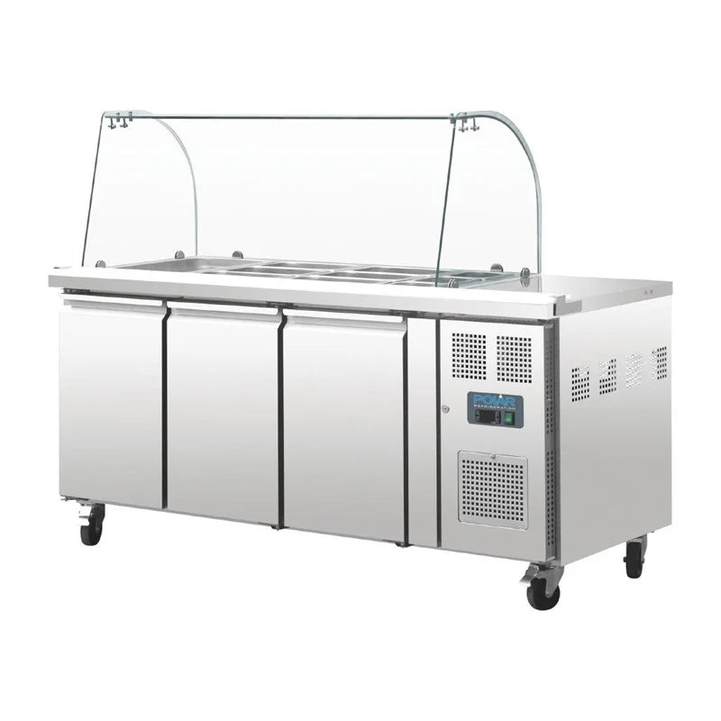 Polar U-Serie 3-türige GN-Saladette mit Schutzhaube