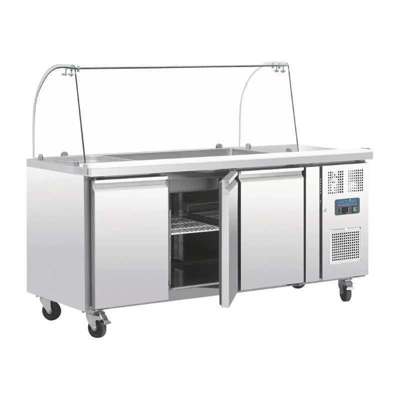 Polar U-Serie 3-türige GN-Saladette mit Schutzhaube