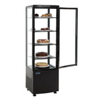 Polar C-Serie Standkühlvitrine 235 Liter mit gebogener Tür, schwarz