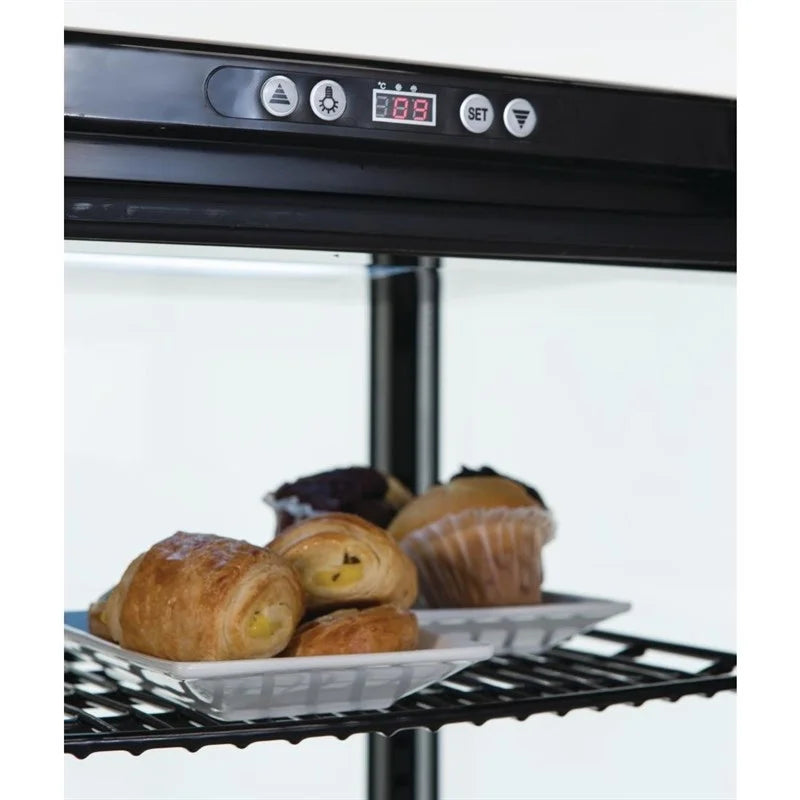 Polar C-Serie Standkühlvitrine 235 Liter mit gebogener Tür, schwarz