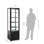 Polar C-Serie Standkühlvitrine 235 Liter mit gebogener Tür, schwarz