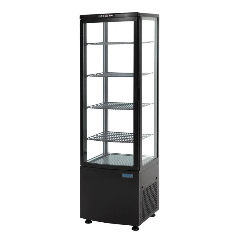 Polar C-Serie Standkühlvitrine 235 Liter mit gebogener Tür, schwarz