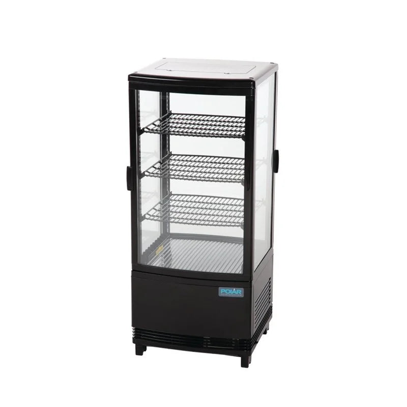 Polar C-Serie Tischkühlvitrine 86 Liter mit gebogener Tür, schwarz