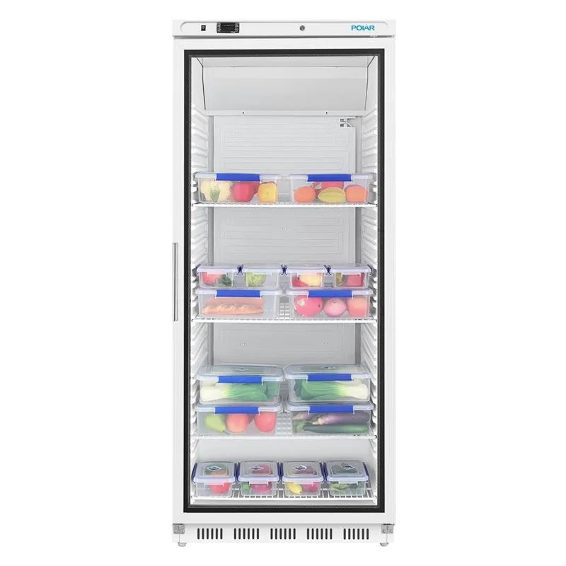 Polar C-Serie Lagerkühlschrank 600 Liter mit Glastür, weiß