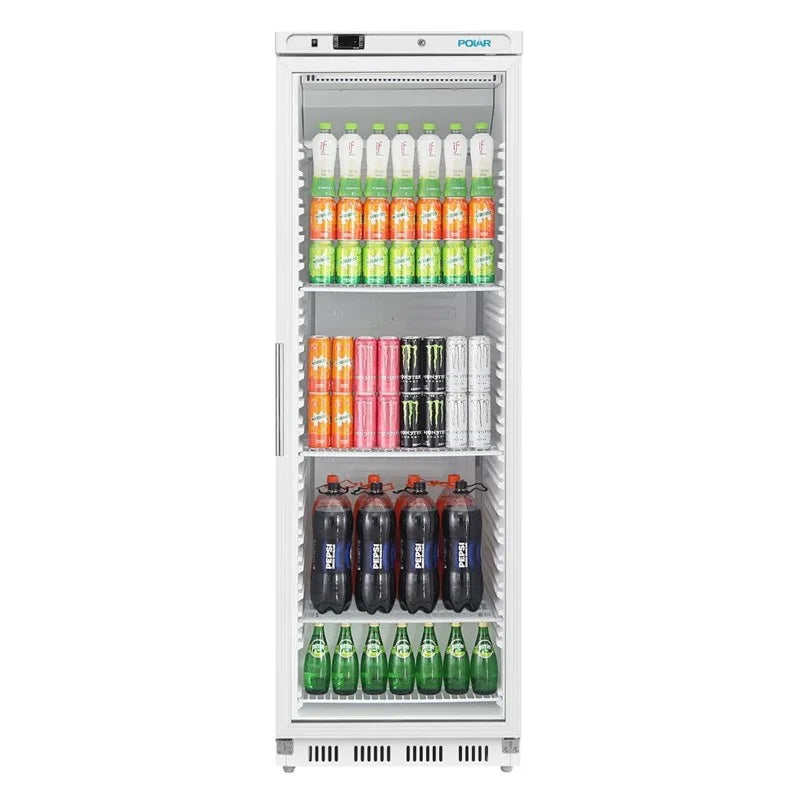Polar C-Serie Lagerkühlschrank 400 Liter mit Glastür, weiß