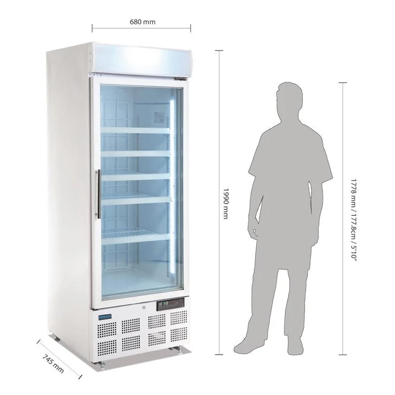 Polar G-Serie Gefrierschrank 412 Liter mit Glastür, weiß
