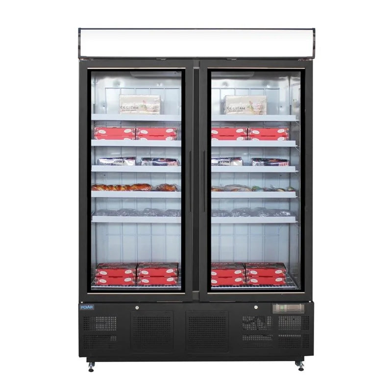 Polar G-Serie Gefrierschrank 920 Liter mit Glastür, schwarz