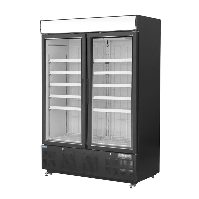 Polar G-Serie Gefrierschrank 920 Liter mit Glastür, schwarz