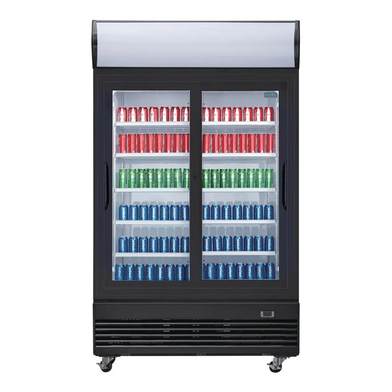 Polar G-Serie Getränkekühlschrank 950 Liter mit 2 Schiebetüren, schwarz
