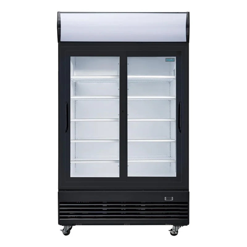 Polar G-Serie Getränkekühlschrank 950 Liter mit 2 Schiebetüren, schwarz