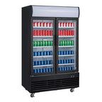 Polar G-Serie Getränkekühlschrank 950 Liter mit 2 Klapptüren, schwarz