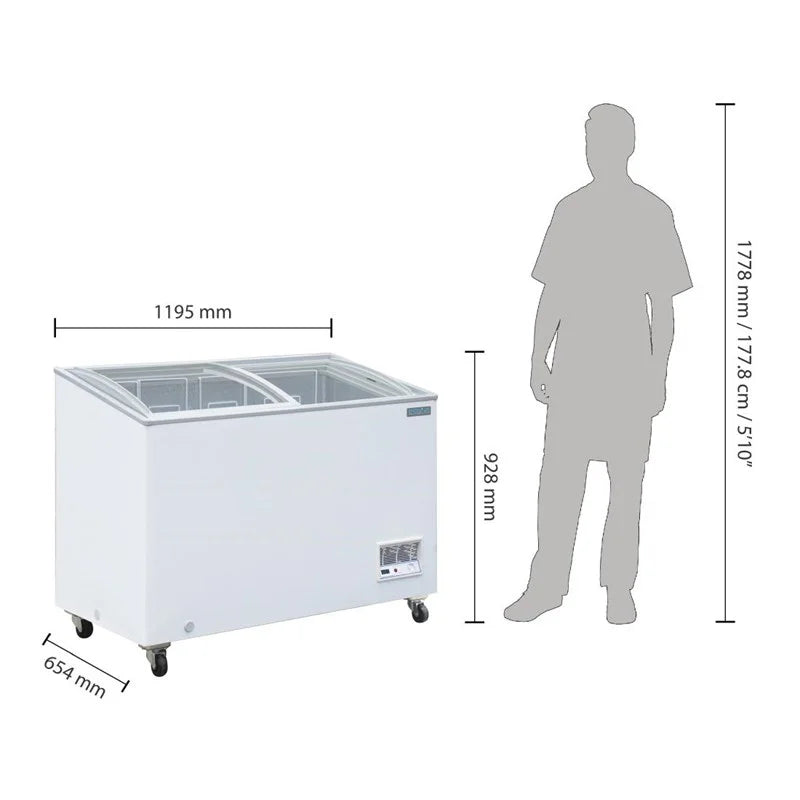 Polar G-Serie Tiefkühltruhe 270 Liter mit Glasschiebedeckel