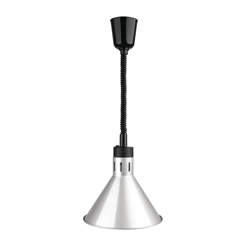 Buffalo ausziehbare konische Wärmelampe mit Silber-Finish
