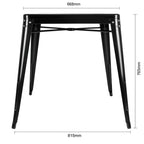 Bolero Bistro Quadratischer Stahltisch Schwarz 660mm