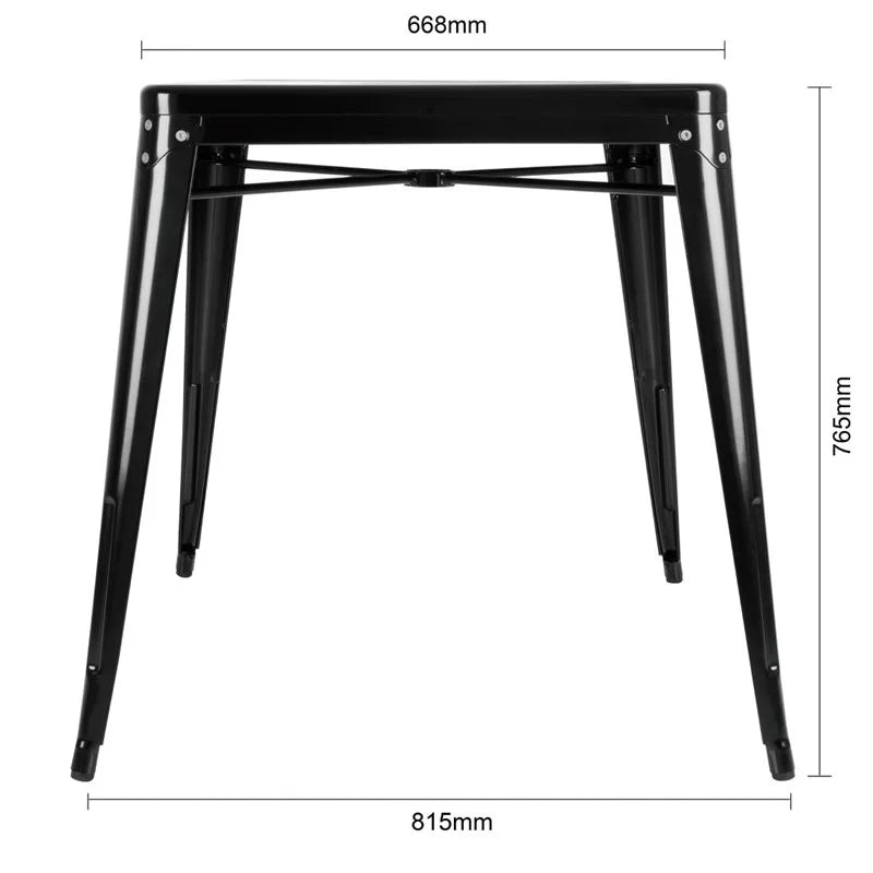 Bolero Bistro Quadratischer Stahltisch Schwarz 660mm
